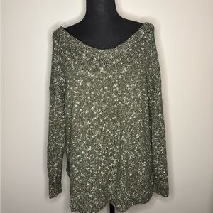 Old Navy Off-the-Shoulder Olive Sweater